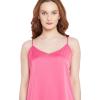 imageOussum Women Soft Comfy Sexy Satin PJ Set Sleepwear Lingerie 2 Piece Silk Nightwear Cami Top With ShortsParadise Pink