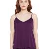 imageOussum Women Soft Comfy Sexy Satin PJ Set Sleepwear Lingerie 2 Piece Silk Nightwear Cami Top With ShortsPickled Beet