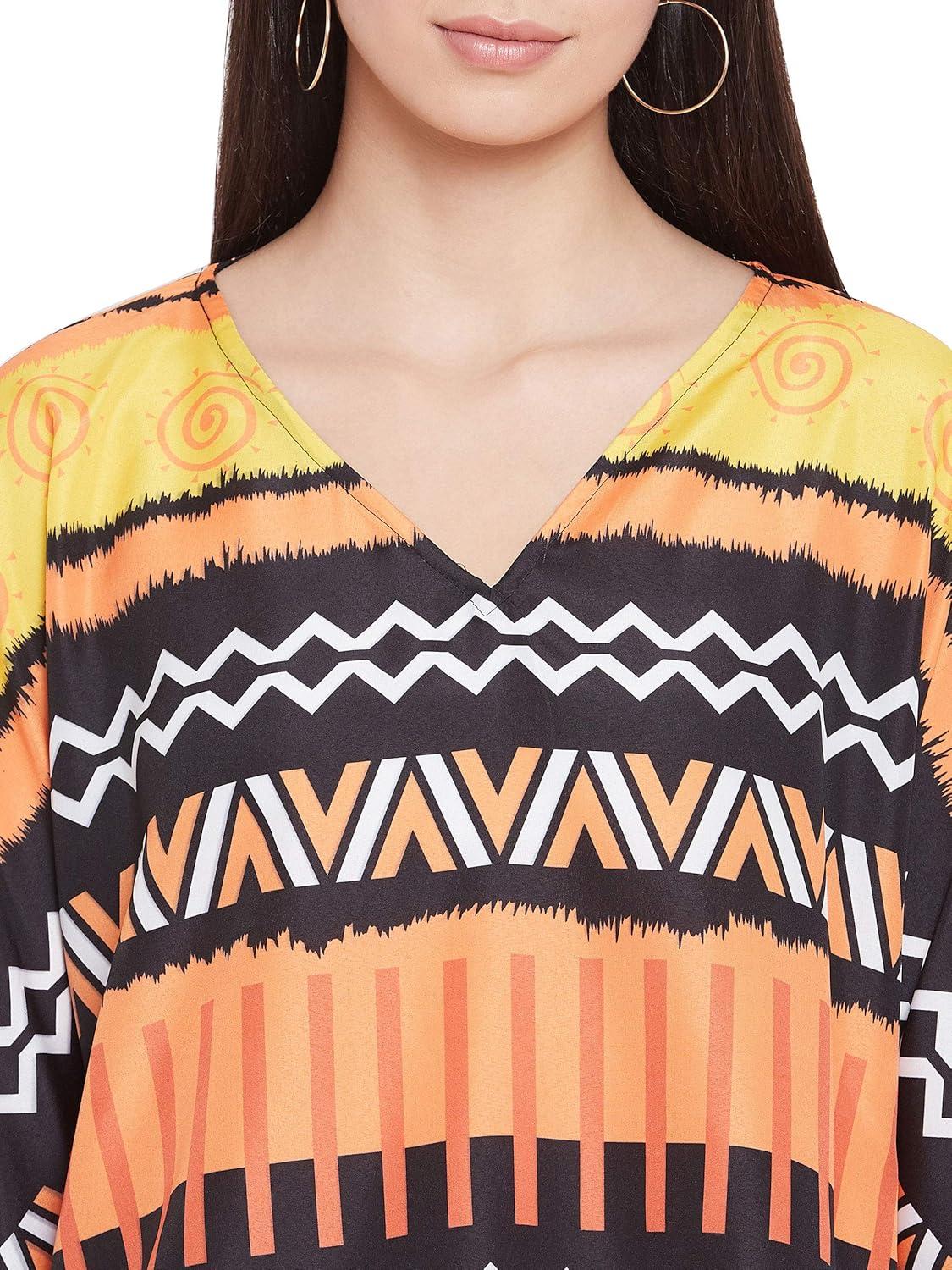 imageOussum Short Caftans for Women Plus Size Kaftan Tunic Tops Polyester Summer Beach Clothing Mini Cover Ups Dress for LadiesMulticolor Dashiki