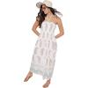 imageGypsie Blu Maxi Resort Wear Women Off Shoulder Summer Dress Elastic Casual Tube Dress for Ladies White 3X