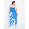 imageGypsie Blu Womens Floral Print Tube Dress Strapless Top Maxi Off Shoulder Casual Wear Summer Outfit Long Dresses TieUp Blue 3X