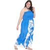 imageGypsie Blu Womens Floral Print Tube Dress Strapless Top Maxi Off Shoulder Casual Wear Summer Outfit Long Dresses TieUp Blue 3X