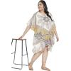 imageOussum Short Caftans for Women Plus Size Kaftan Tunic Tops Polyester Summer Beach Clothing Mini Cover Ups Dress for LadiesBlack Floral