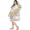 imageOussum Short Caftans for Women Plus Size Kaftan Tunic Tops Polyester Summer Beach Clothing Mini Cover Ups Dress for LadiesBlack Floral