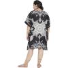imageOussum Short Caftans for Women Plus Size Kaftan Tunic Tops Polyester Summer Beach Clothing Mini Cover Ups Dress for LadiesBlack Kimono Kaftan Short Dress