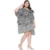 imageOussum Short Caftans for Women Plus Size Kaftan Tunic Tops Polyester Summer Beach Clothing Mini Cover Ups Dress for LadiesBlack Paisley