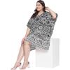 imageOussum Short Caftans for Women Plus Size Kaftan Tunic Tops Polyester Summer Beach Clothing Mini Cover Ups Dress for LadiesBlack Paisley