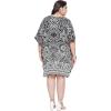 imageOussum Short Caftans for Women Plus Size Kaftan Tunic Tops Polyester Summer Beach Clothing Mini Cover Ups Dress for LadiesBlack Paisley