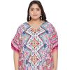 imageOussum Short Caftans for Women Plus Size Kaftan Tunic Tops Polyester Summer Beach Clothing Mini Cover Ups Dress for LadiesMulti Block