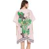 imageOussum Short Caftans for Women Plus Size Kaftan Tunic Tops Polyester Summer Beach Clothing Mini Cover Ups Dress for LadiesPink Floral