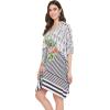 imageOussum Short Caftans for Women Plus Size Kaftan Tunic Tops Polyester Summer Beach Clothing Mini Cover Ups Dress for LadiesWhite  Black