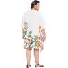 imageOussum Short Caftans for Women Plus Size Kaftan Tunic Tops Polyester Summer Beach Clothing Mini Cover Ups Dress for LadiesWhite Floral Tunic