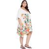 imageOussum Short Caftans for Women Plus Size Kaftan Tunic Tops Polyester Summer Beach Clothing Mini Cover Ups Dress for LadiesWhite Floral Tunic