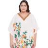 imageOussum Short Caftans for Women Plus Size Kaftan Tunic Tops Polyester Summer Beach Clothing Mini Cover Ups Dress for LadiesWhite Floral Tunic