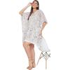 imageOussum Short Caftans for Women Plus Size Kaftan Tunic Tops Polyester Summer Beach Clothing Mini Cover Ups Dress for LadiesWhite Paisley Short Tunic