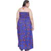 imageWomen Casual Maxi Tube Dress Bohemian Smocked Dresses Vintage Halter Summer Sundresses Printed Top Beachwear 3X Blue Ankara Batik