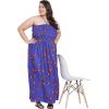 imageWomen Casual Maxi Tube Dress Bohemian Smocked Dresses Vintage Halter Summer Sundresses Printed Top Beachwear 3X Blue Ankara Batik