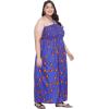 imageWomen Casual Maxi Tube Dress Bohemian Smocked Dresses Vintage Halter Summer Sundresses Printed Top Beachwear 3X Blue Ankara Batik