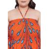 imageWomen Casual Maxi Tube Dress Bohemian Smocked Dresses Vintage Halter Summer Sundresses Printed Top Beachwear 3X Orange Ankara Batik