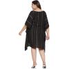 imageWomen Summer Beach Party Mini Dress Rayon Lurex Tunic Blouse Tops Plus Size Short Kaftan Cover Up for Girls Black