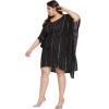 imageWomen Summer Beach Party Mini Dress Rayon Lurex Tunic Blouse Tops Plus Size Short Kaftan Cover Up for Girls Black