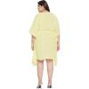 imageWomen Summer Beach Party Mini Dress Rayon Lurex Tunic Blouse Tops Plus Size Short Kaftan Cover Up for Girls Lemon Yellow