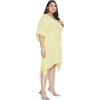 imageWomen Summer Beach Party Mini Dress Rayon Lurex Tunic Blouse Tops Plus Size Short Kaftan Cover Up for Girls Lemon Yellow