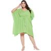 imageWomen Summer Beach Party Mini Dress Rayon Lurex Tunic Blouse Tops Plus Size Short Kaftan Cover Up for Girls Light Green