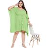 imageWomen Summer Beach Party Mini Dress Rayon Lurex Tunic Blouse Tops Plus Size Short Kaftan Cover Up for Girls Light Green