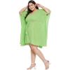 imageWomen Summer Beach Party Mini Dress Rayon Lurex Tunic Blouse Tops Plus Size Short Kaftan Cover Up for Girls Light Green