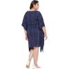 imageWomen Summer Beach Party Mini Dress Rayon Lurex Tunic Blouse Tops Plus Size Short Kaftan Cover Up for Girls Navy Blue
