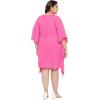 imageWomen Summer Beach Party Mini Dress Rayon Lurex Tunic Blouse Tops Plus Size Short Kaftan Cover Up for Girls Pink