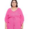 imageWomen Summer Beach Party Mini Dress Rayon Lurex Tunic Blouse Tops Plus Size Short Kaftan Cover Up for Girls Pink