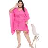 imageWomen Summer Beach Party Mini Dress Rayon Lurex Tunic Blouse Tops Plus Size Short Kaftan Cover Up for Girls Pink