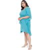 imageWomen Summer Beach Party Mini Dress Rayon Lurex Tunic Blouse Tops Plus Size Short Kaftan Cover Up for Girls Sky Blue