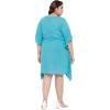 imageWomen Summer Beach Party Mini Dress Rayon Lurex Tunic Blouse Tops Plus Size Short Kaftan Cover Up for Girls Sky Blue