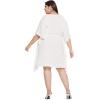 imageWomen Summer Beach Party Mini Dress Rayon Lurex Tunic Blouse Tops Plus Size Short Kaftan Cover Up for Girls White