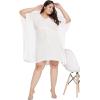 imageWomen Summer Beach Party Mini Dress Rayon Lurex Tunic Blouse Tops Plus Size Short Kaftan Cover Up for Girls White