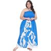 imageGypsie Blu Womens Floral Print Tube Dress Strapless Top Maxi Off Shoulder Casual Wear Summer Outfit Long Dresses TieUp Blue 3X