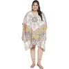 imageOussum Short Caftans for Women Plus Size Kaftan Tunic Tops Polyester Summer Beach Clothing Mini Cover Ups Dress for LadiesBlack Floral