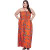 imageWomen Casual Maxi Tube Dress Bohemian Smocked Dresses Vintage Halter Summer Sundresses Printed Top Beachwear 3X Orange Ankara Batik