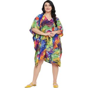imageOussum Short Caftans for Women Plus Size Kaftan Tunic Tops Polyester Summer Beach Clothing Mini Cover Ups Dress for LadiesB08xb7pxmd