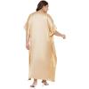 imageCaftans for Women Satin Silk Embroidery Long Kaftan Plus Size Beach Cover Ups Embroidered Maxi Dresses for LadiesApricot Gelato