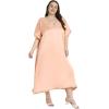 imageCaftans for Women Satin Silk Embroidery Long Kaftan Plus Size Beach Cover Ups Embroidered Maxi Dresses for LadiesApricot Tan