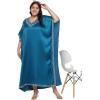 imageCaftans for Women Satin Silk Embroidery Long Kaftan Plus Size Beach Cover Ups Embroidered Maxi Dresses for LadiesCorsair Blue
