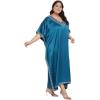 imageCaftans for Women Satin Silk Embroidery Long Kaftan Plus Size Beach Cover Ups Embroidered Maxi Dresses for LadiesCorsair Blue