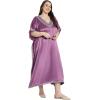 imageCaftans for Women Satin Silk Embroidery Long Kaftan Plus Size Beach Cover Ups Embroidered Maxi Dresses for LadiesCyclamen