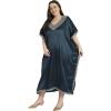 imageCaftans for Women Satin Silk Embroidery Long Kaftan Plus Size Beach Cover Ups Embroidered Maxi Dresses for LadiesDarkest Spruce
