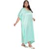 imageCaftans for Women Satin Silk Embroidery Long Kaftan Plus Size Beach Cover Ups Embroidered Maxi Dresses for LadiesIce Green