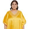 imageCaftans for Women Satin Silk Embroidery Long Kaftan Plus Size Beach Cover Ups Embroidered Maxi Dresses for LadiesLemon Chrome